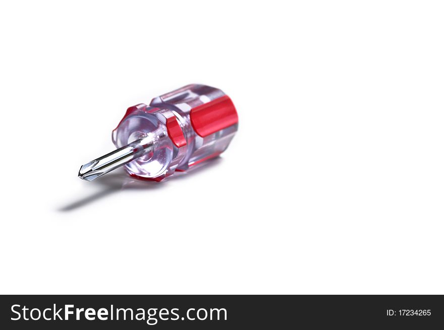 Small Phillips screwdriver isolated onwhite background. Small Phillips screwdriver isolated onwhite background.