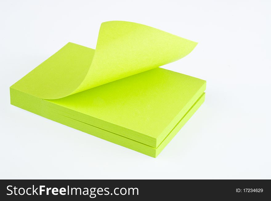 Memo note paper list over white background. Memo note paper list over white background