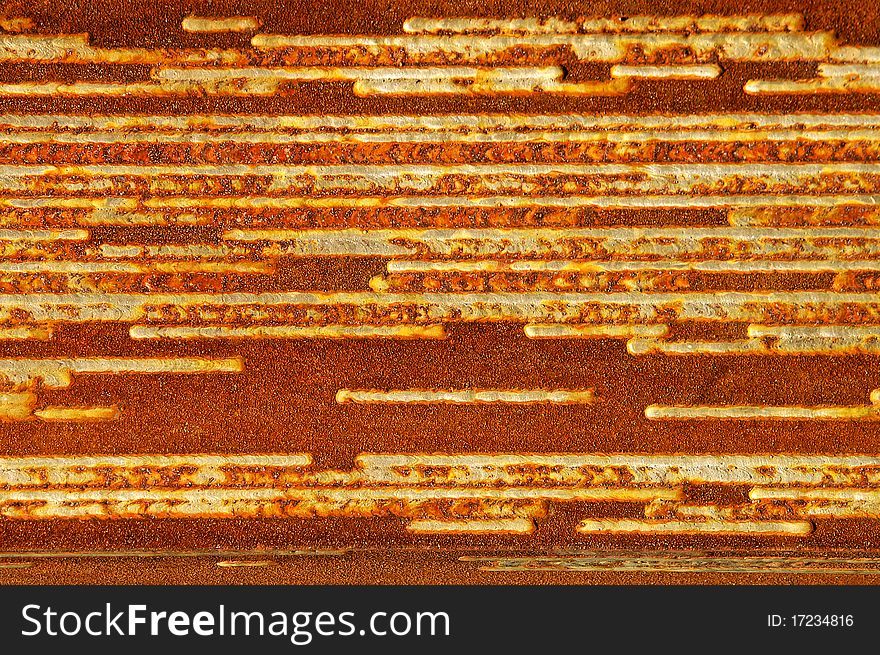 Detail of heavily rusted sheet metal. Detail of heavily rusted sheet metal