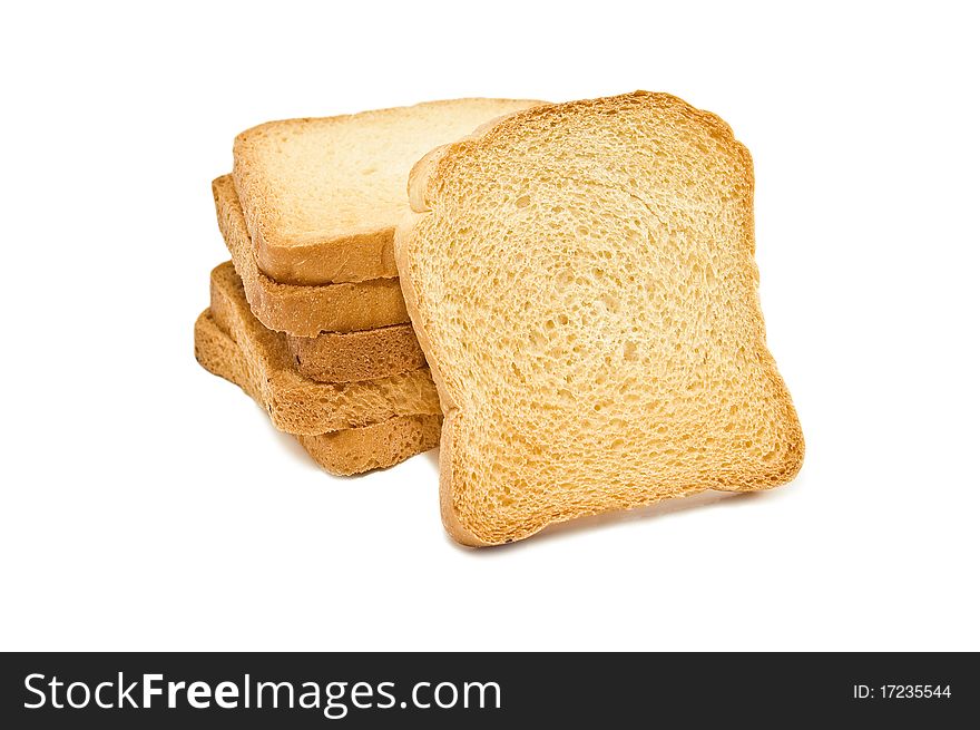 Appetizing toasts isolated on white