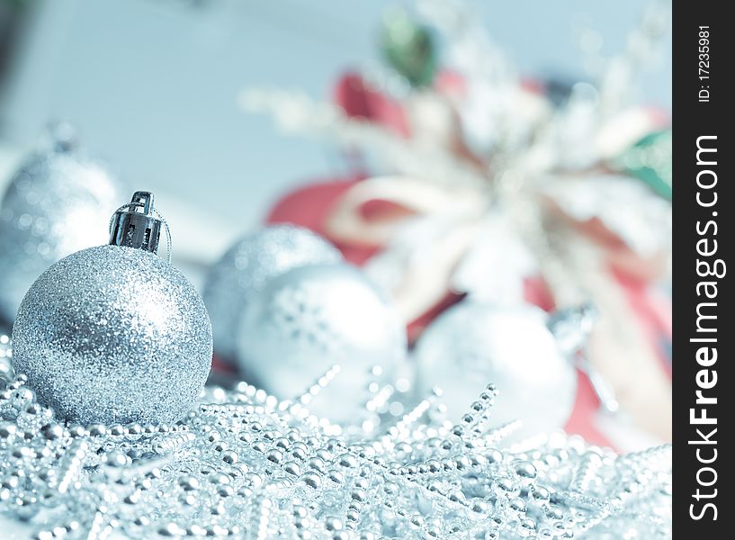 Beautiful silver ball for Chirstmas decoration