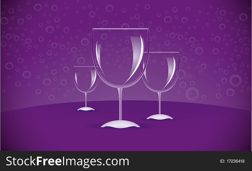 Three wineglasses as an invitation