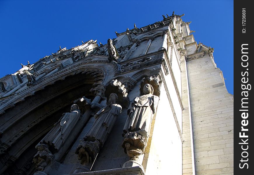 Fragment of Notre-Dame in Chartres, France