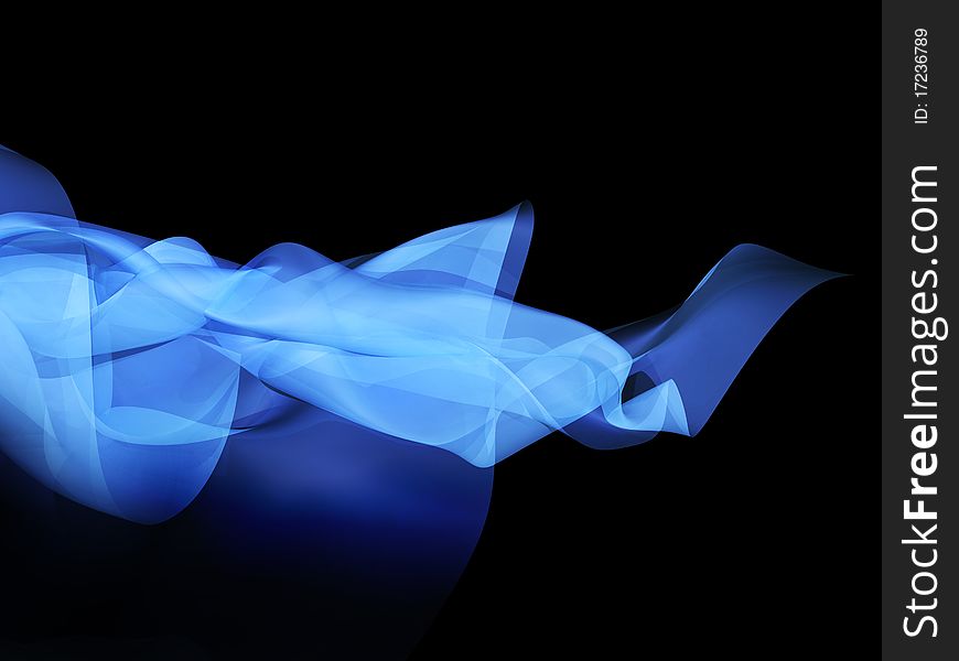 Abstract blue motion isolated on black