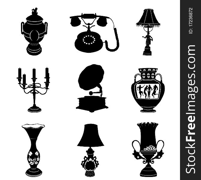 Antique objects vector