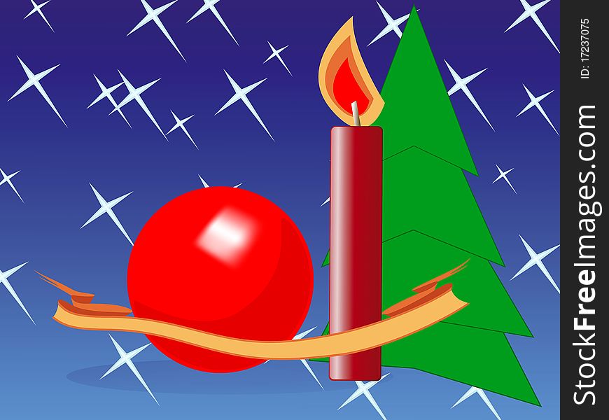 Tape, Sphere, Candle, Fur-tree, Stars