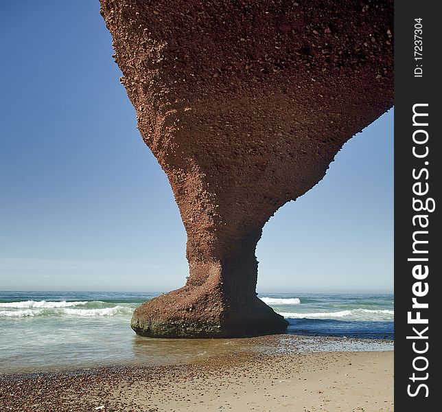 Stone foot at the coast