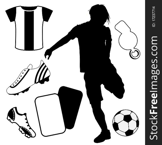 Soccer design elements silhouette vector