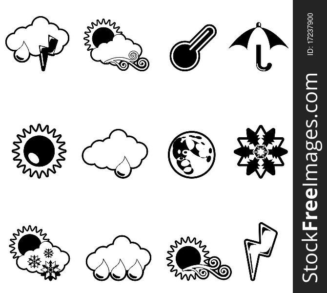 Set of weather icon illustration vector
