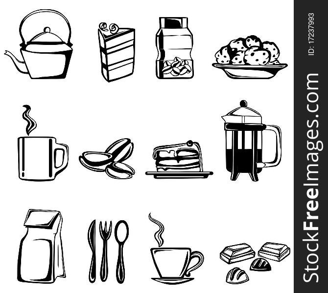 Set of sweet and drink vector