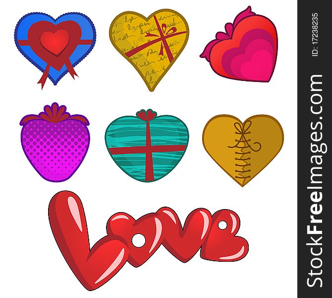 Set of love gift illustration vector