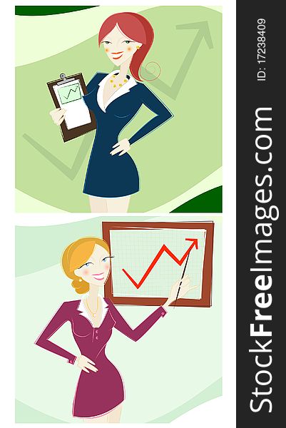 Business woman finance concept design vector