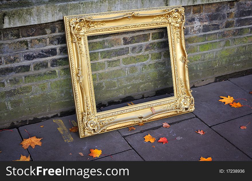 Picture frame on fall street. Picture frame on fall street