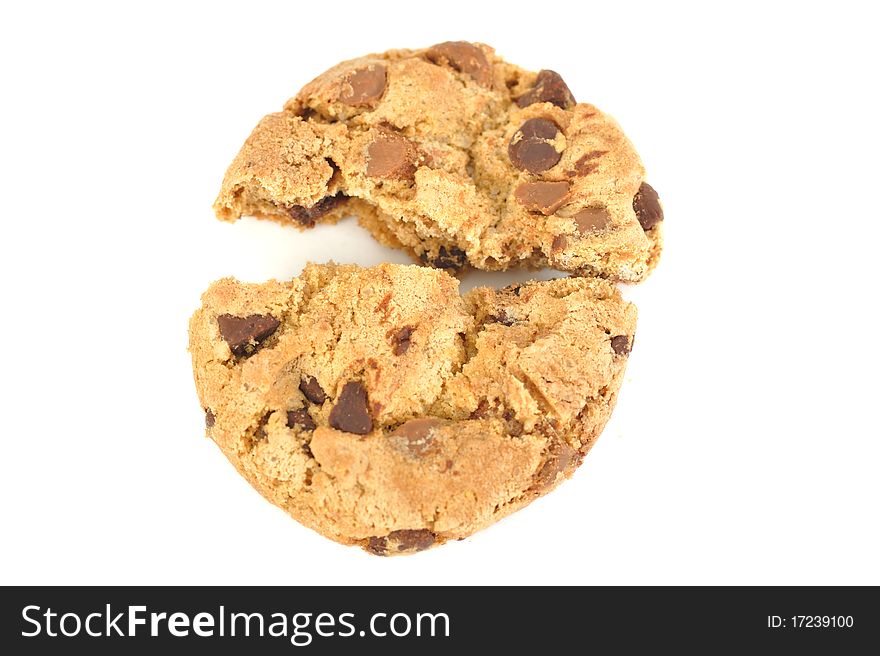 Single cookie on white background