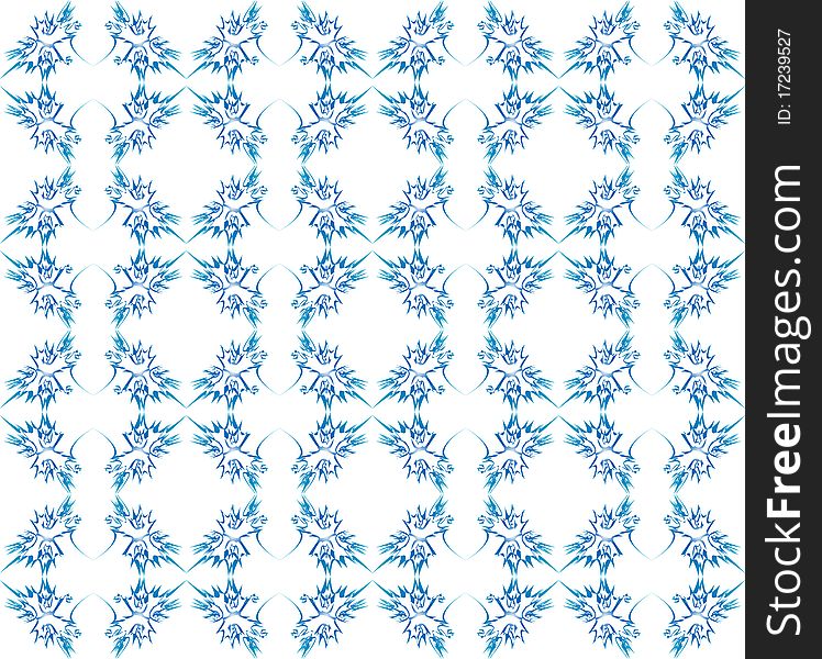 Excellent Floral Seamless Blue Ornate Background