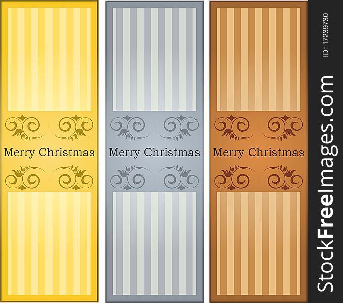 Christmas greating banners three colors. Christmas greating banners three colors
