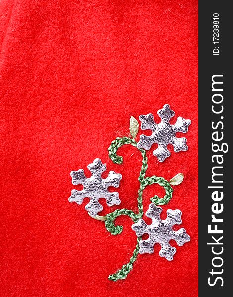 Snowflakes On Red Background