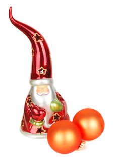 Glass Santa Candelstick Royalty Free Stock Image Glass Santa Candelstick Royalty Free Stock Image