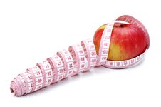 Red Apple And Tape Measure Stock Images Red Apple And Tape Measure Stock Images