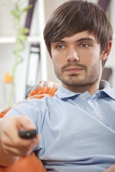 Man With Remote Control Stock Photography Man With Remote Control Stock Photography