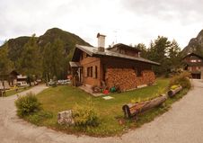 Typical Dolomites House, Italy Royalty Free Stock Image