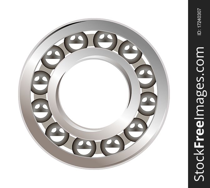 Isolated illustration of ball bearing