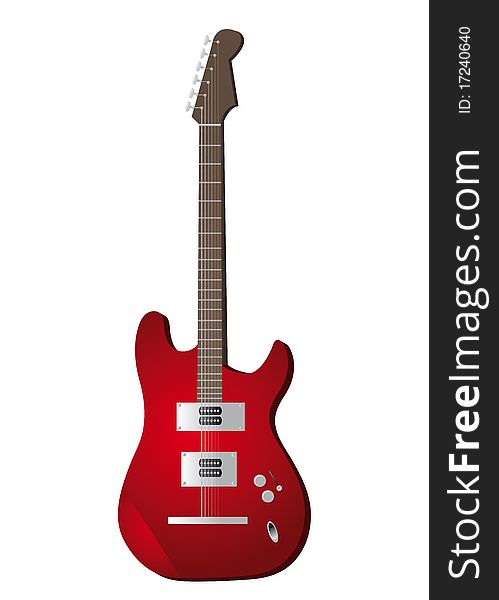 Illustration of a electric guitar colour