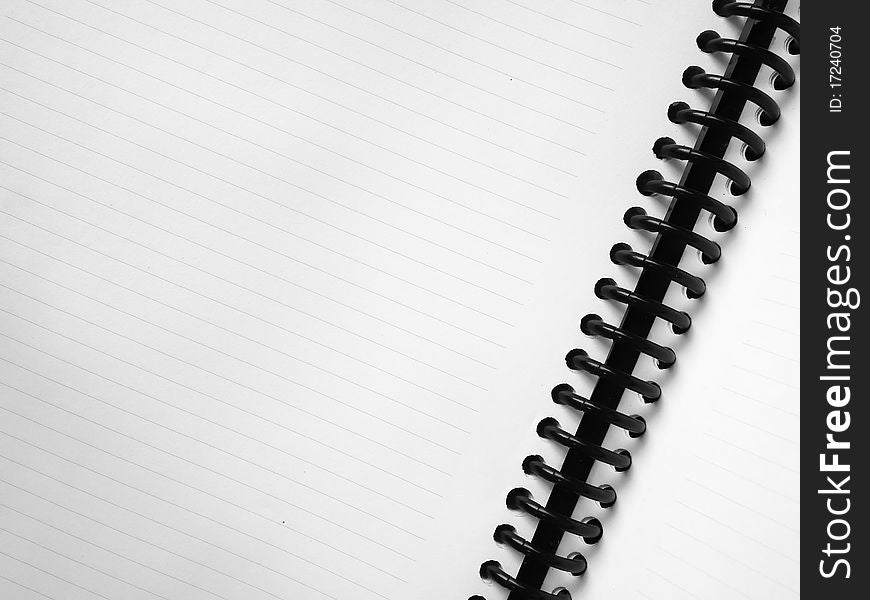 Open White page notebook with line