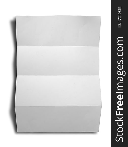 Empty white Crumpled paper on white background vertical