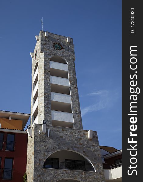 Nice clock tower rising to the blue sky