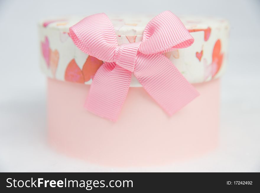 Beautiful pink box isolated on white background