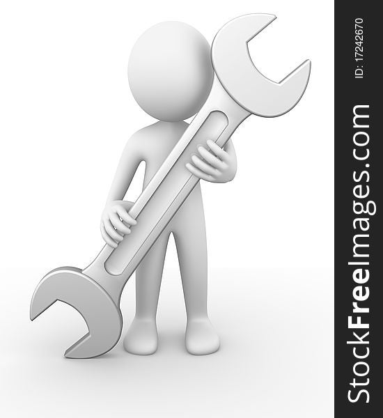 Man holding a wrench