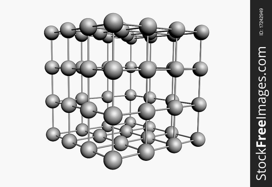 3d Cubic Molecular Structure