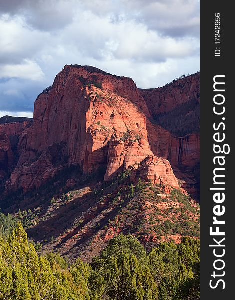 Northern part of Timber Top Mountain in the Kolob Canyons section of Zion Canyon National Park, Utah. Northern part of Timber Top Mountain in the Kolob Canyons section of Zion Canyon National Park, Utah.