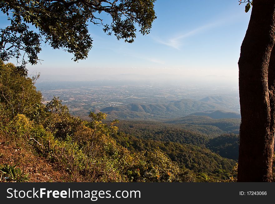 View point on mountain, Thailand.