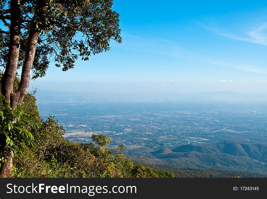 View point on mountain, Thailand.