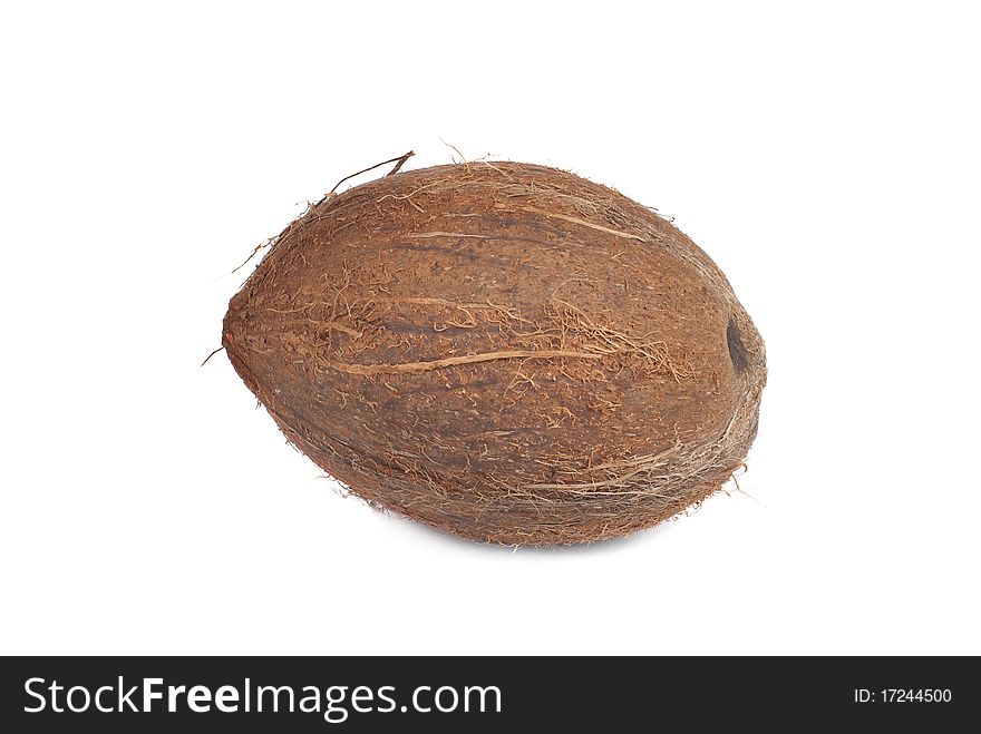 A coconut, isolated on white