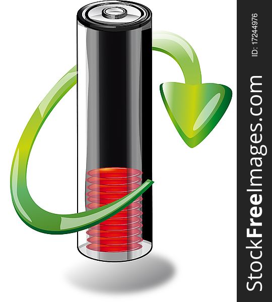 An illustration of a charge battery