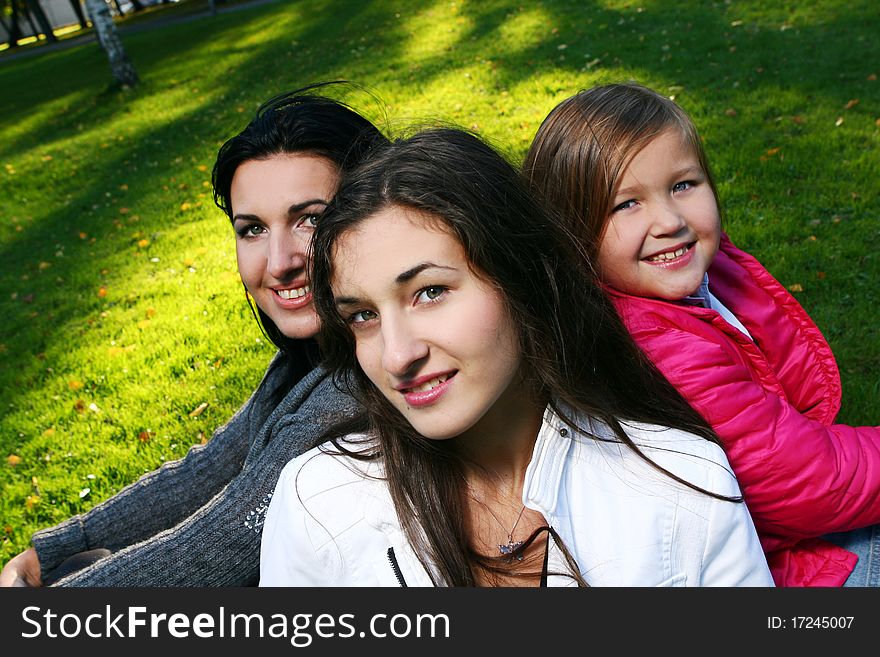 Happy Family In The Park