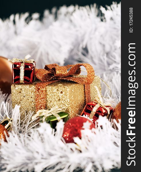 Golden Christmas decoration box