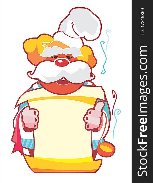 Beautiful illustration of a good cook on a white background