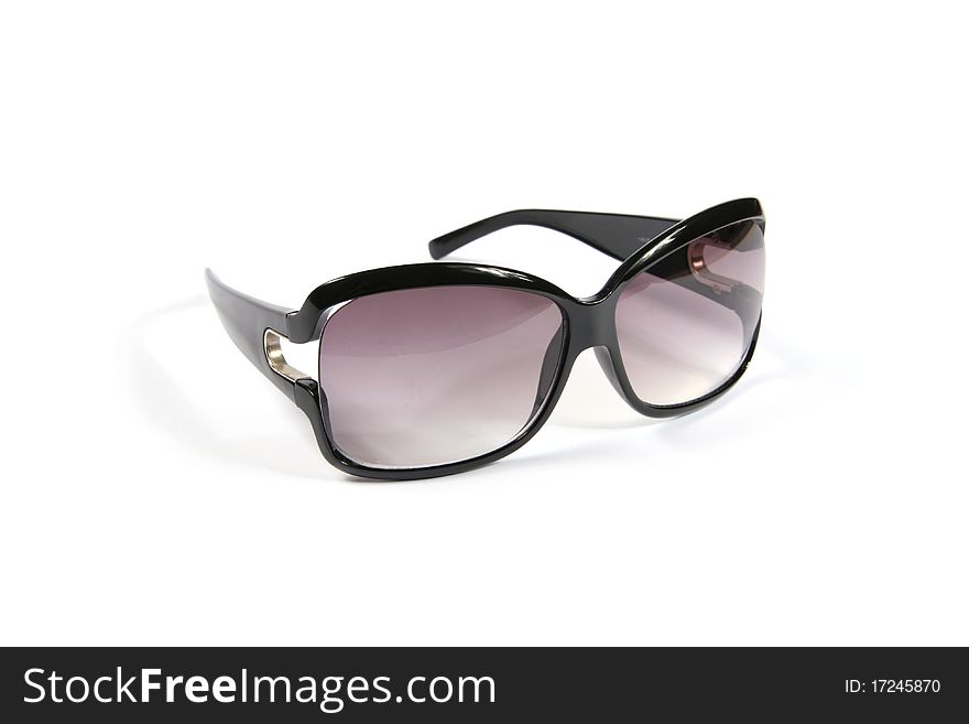 Black woman sunglasses isolated on white