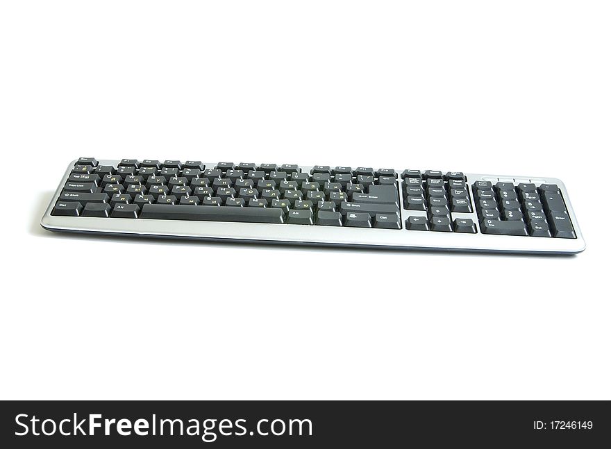 Isolated black keyboard on a white background