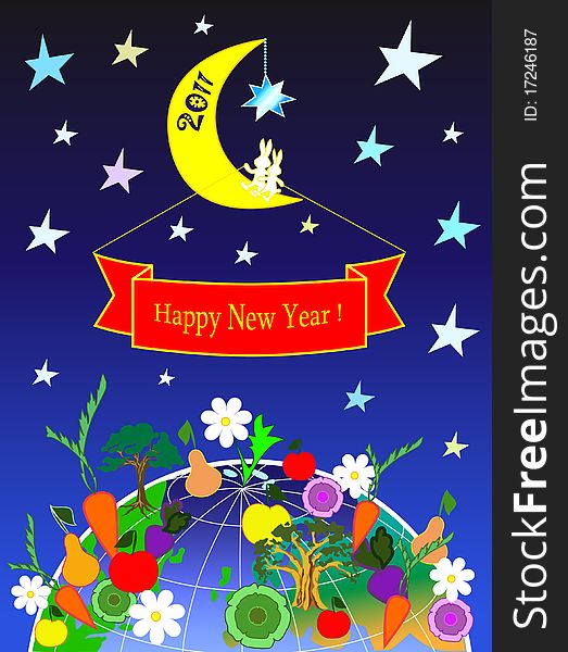Beautiful congratulation happy New Year