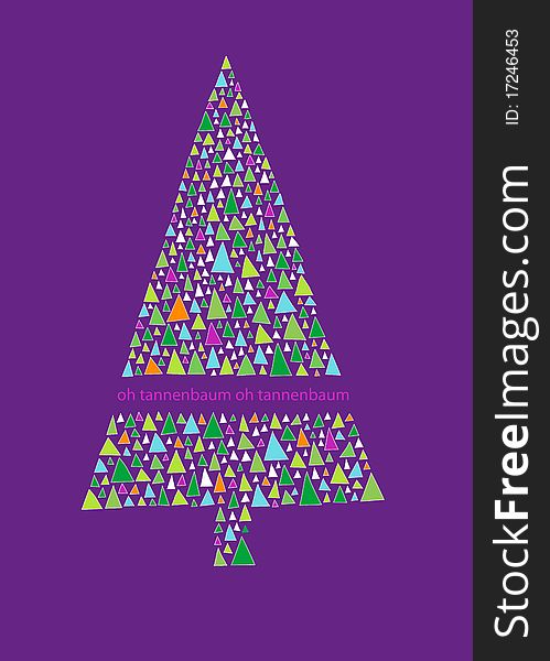Season Greetings Card with abstract Christmas tree