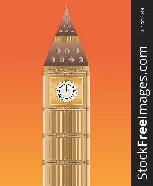 Illustration of Big Ben in London england. Illustration of Big Ben in London england