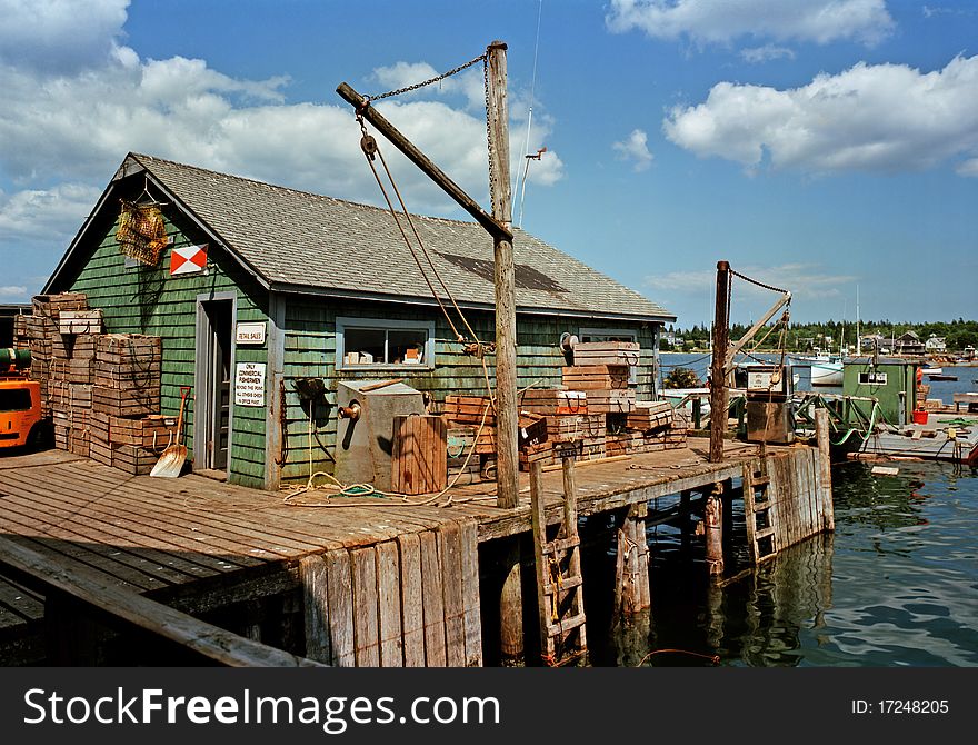 Fishing and lobstering shack in northern Maine. Fishing and lobstering shack in northern Maine