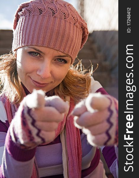 Portrait of a beautiful young woman. Shooting close-up. Portrait of a beautiful young woman. Shooting close-up.