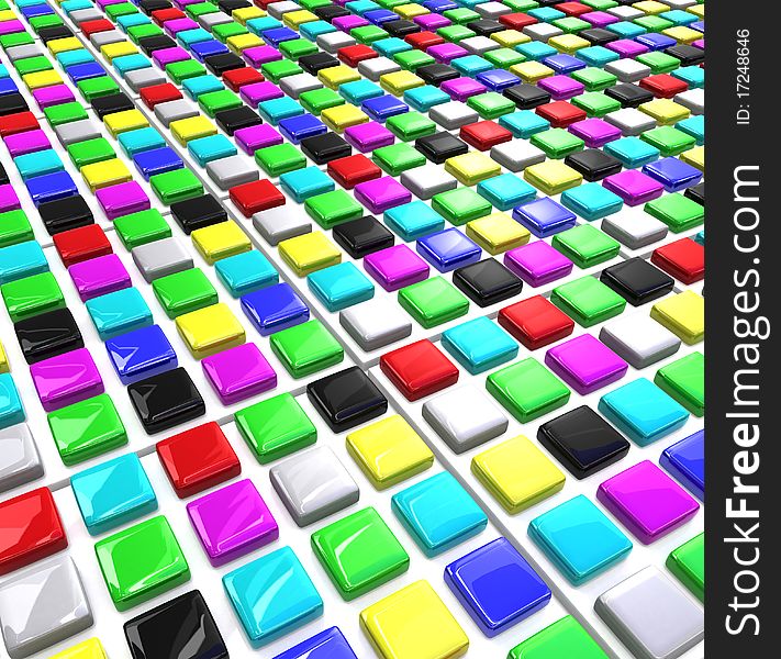 Many rows of square color blocks