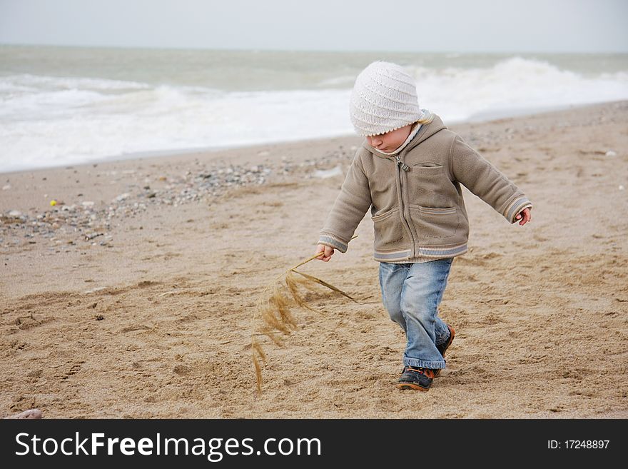 Cute child on sand beach. Cute child on sand beach